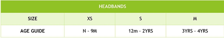 Bebe Headband Size Chart